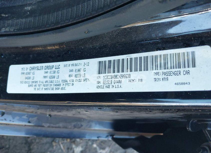 Photo 9 of 2012 Chrysler 200 LX (VIN 1C3CCBAB8CN208638)