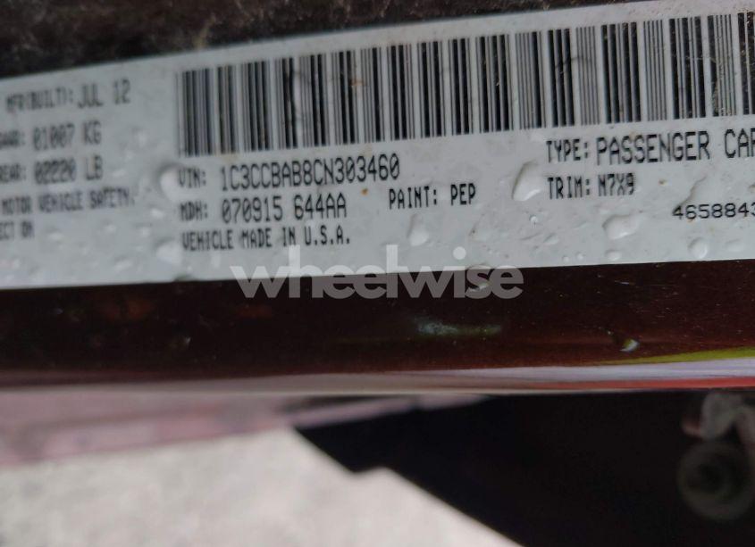 Photo 9 of 2012 Chrysler 200 LX (VIN 1C3CCBAB8CN303460)