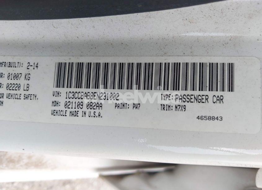 Photo 9 of 2014 Chrysler 200 LX (VIN 1C3CCBAB8EN231002)