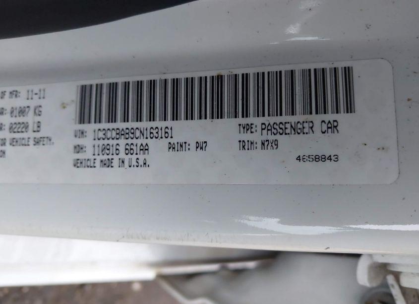 Photo 9 of 2012 Chrysler 200 LX (VIN 1C3CCBAB9CN163161)