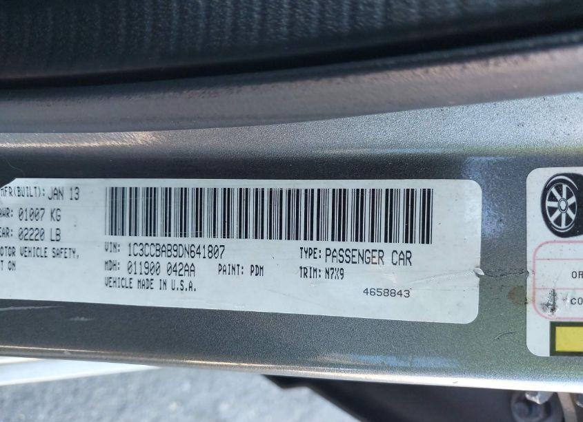 Photo 9 of 2013 Chrysler 200 LX (VIN 1C3CCBAB9DN641807)