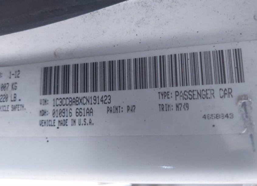 Photo 9 of 2012 Chrysler 200 LX (VIN 1C3CCBABXCN191423)