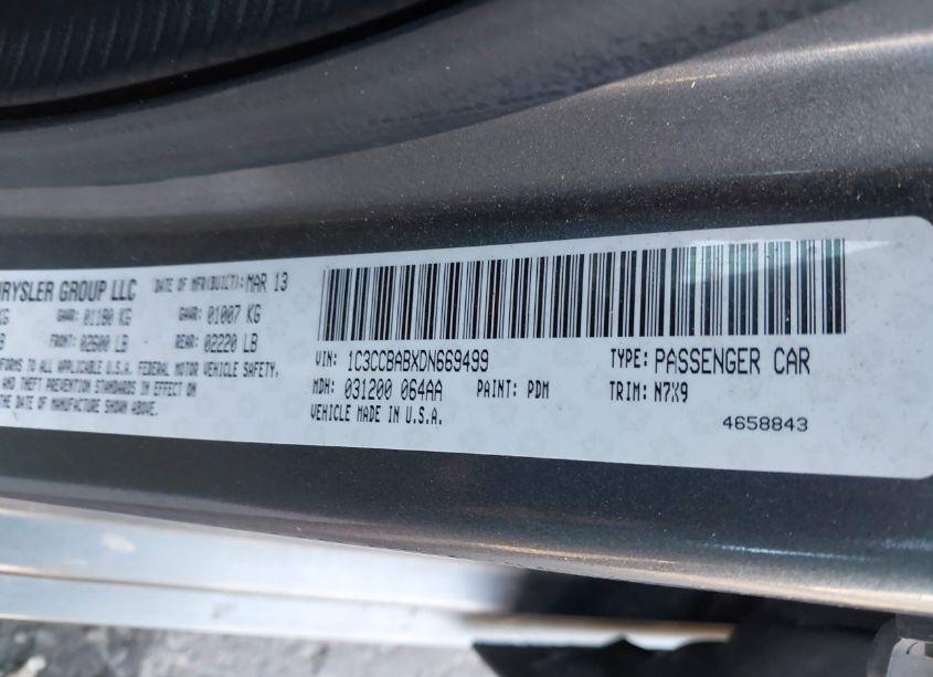 Photo 9 of 2013 Chrysler 200 LX (VIN 1C3CCBABXDN669499)