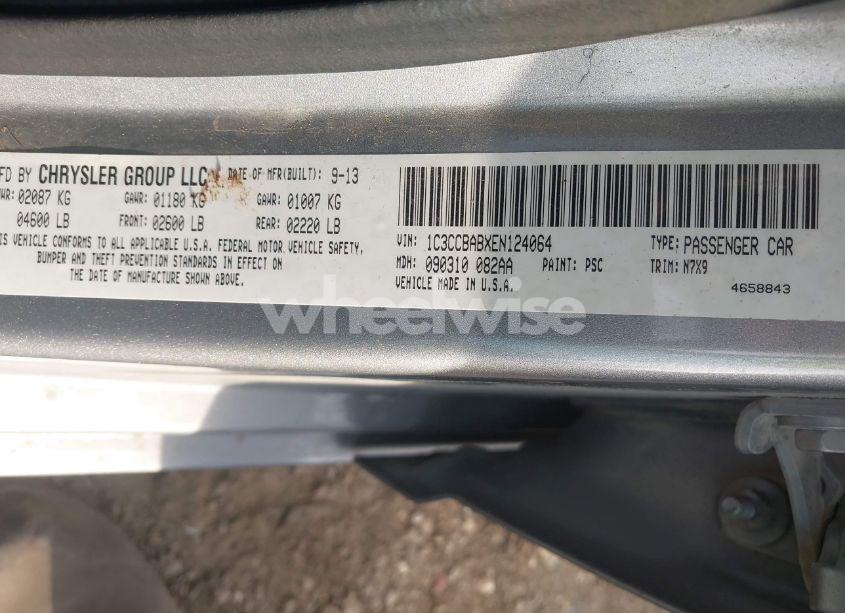 Photo 9 of 2014 Chrysler 200 LX (VIN 1C3CCBABXEN124064)