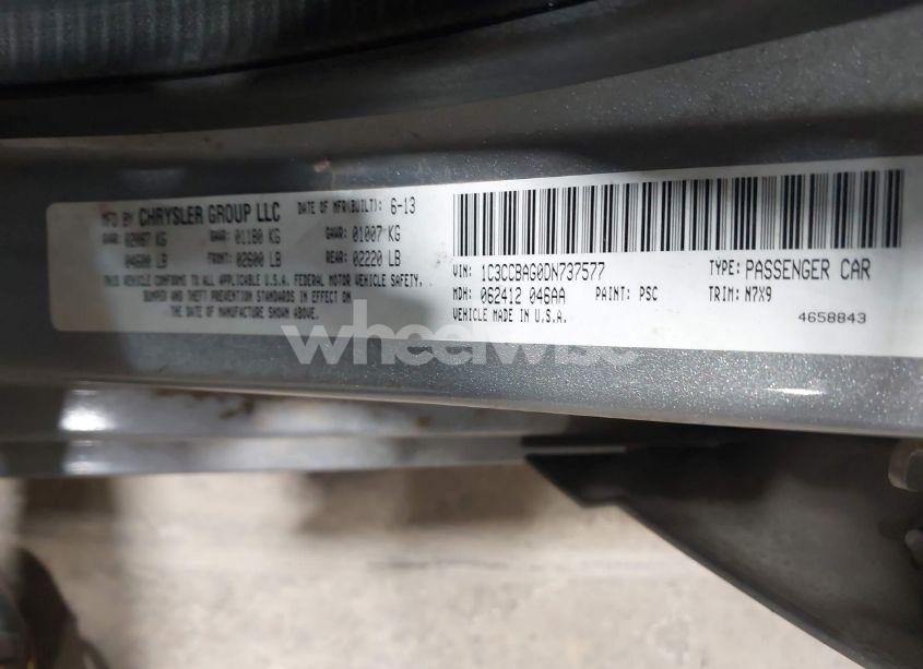 Photo 9 of 2013 Chrysler 200 LX (VIN 1C3CCBAG0DN737577)