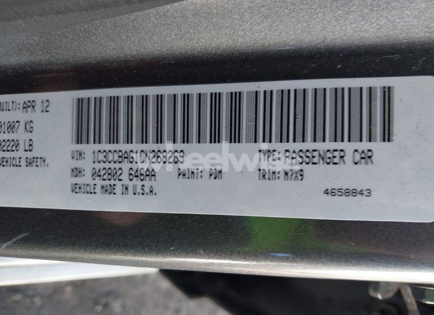 Photo 9 of 2012 Chrysler 200 LX (VIN 1C3CCBAG1CN268269)