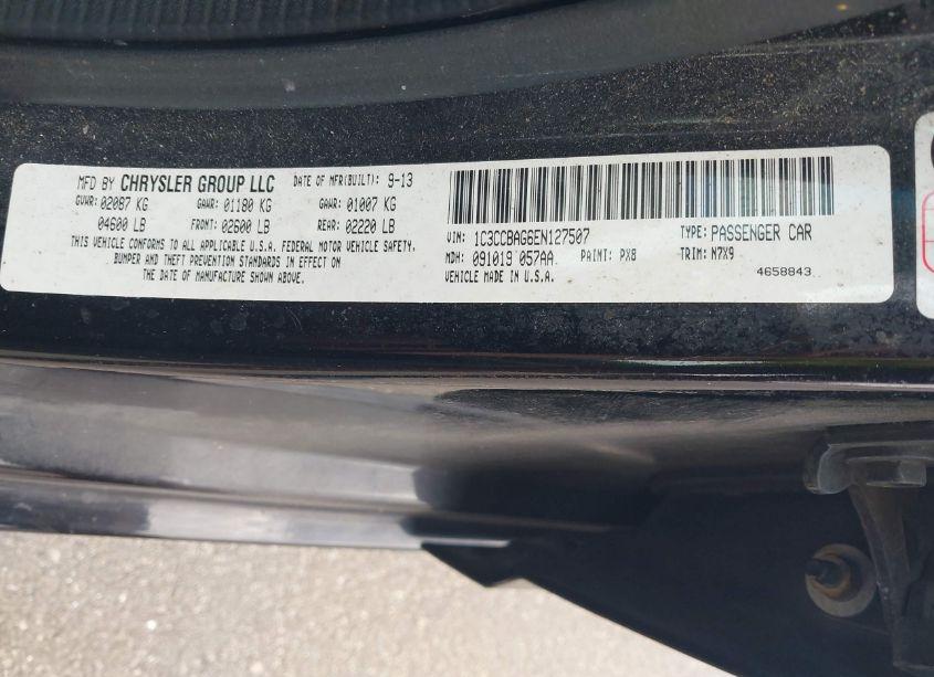 Photo 9 of 2014 Chrysler 200 LX (VIN 1C3CCBAG6EN127507)