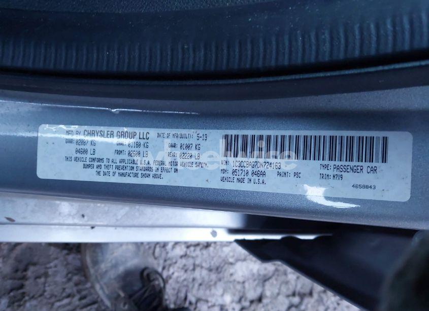 Photo 9 of 2013 Chrysler 200 LX (VIN 1C3CCBAG7DN724163)
