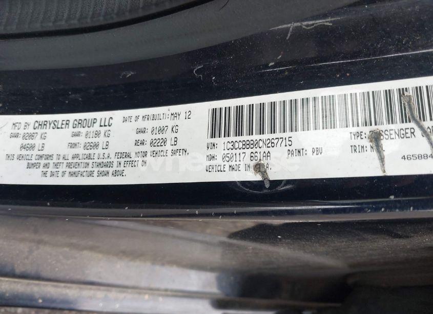 Photo 9 of 2012 Chrysler 200 TOURING (VIN 1C3CCBBB0CN267715)