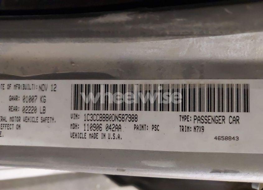 Photo 9 of 2013 Chrysler 200 TOURING (VIN 1C3CCBBB0DN587988)