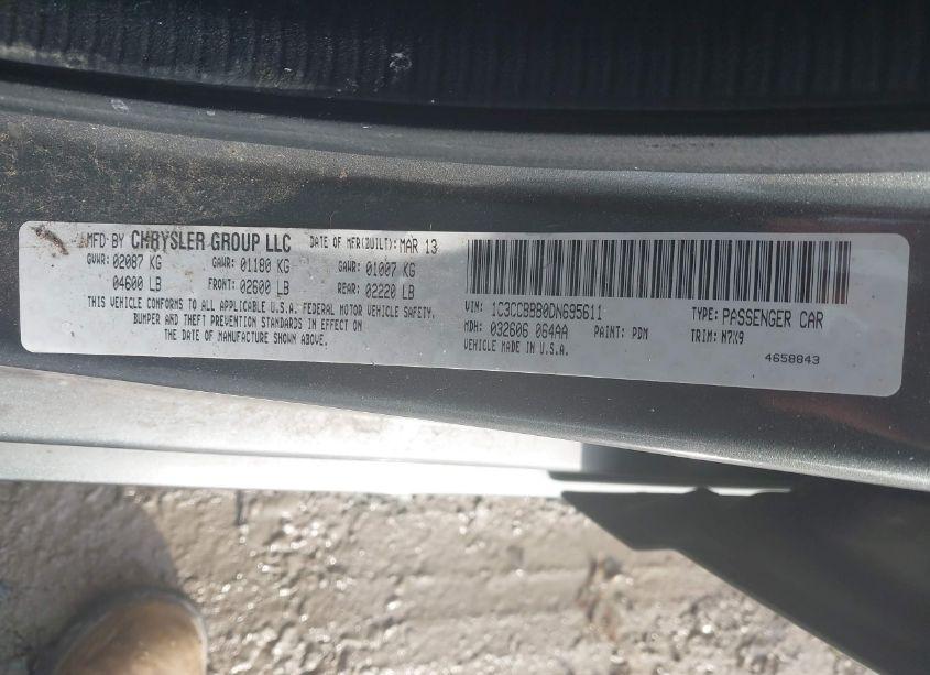 Photo 9 of 2013 Chrysler 200 TOURING (VIN 1C3CCBBB0DN695611)