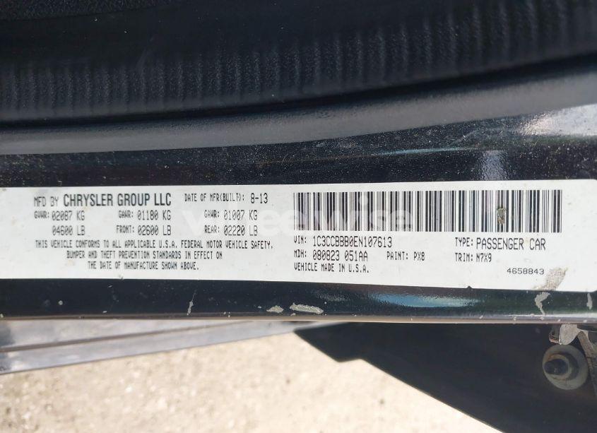 Photo 9 of 2014 Chrysler 200 TOURING (VIN 1C3CCBBB0EN107613)