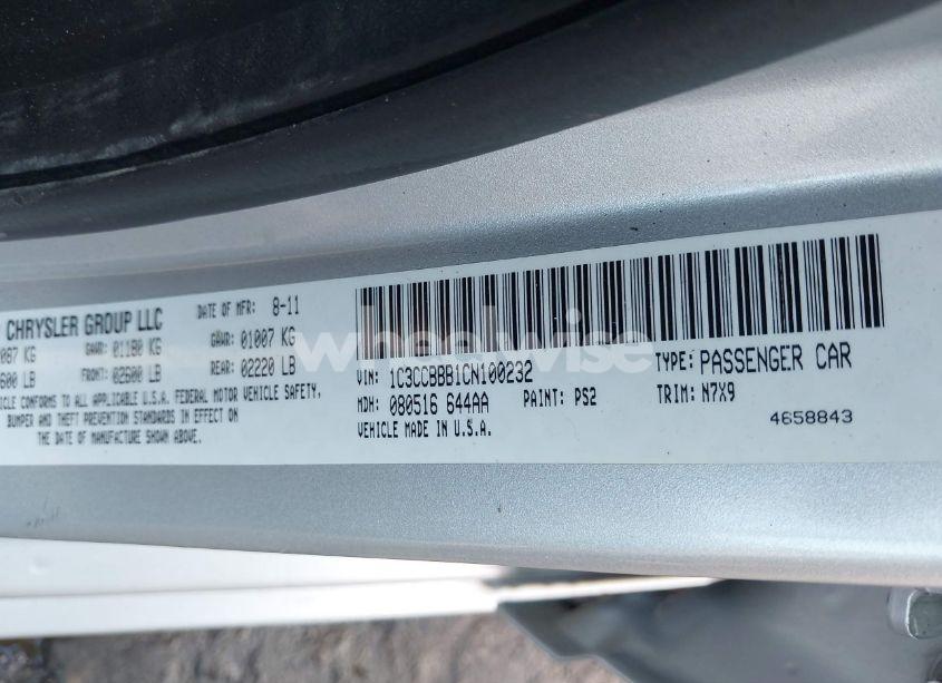 Photo 9 of 2012 Chrysler 200 TOURING (VIN 1C3CCBBB1CN100232)