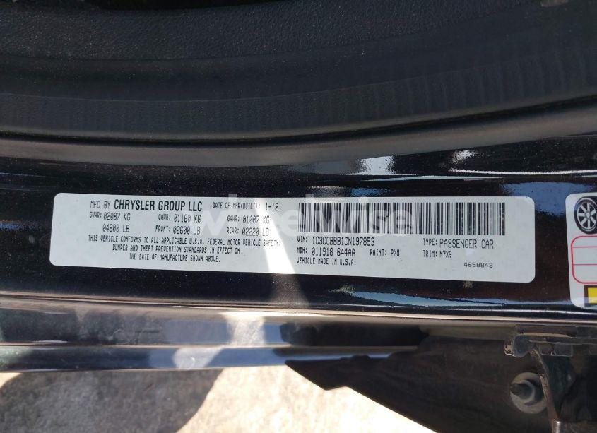Photo 9 of 2012 Chrysler 200 TOURING (VIN 1C3CCBBB1CN197853)