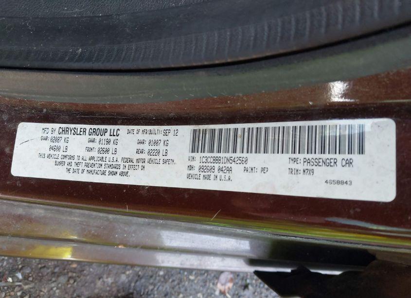 Photo 9 of 2013 Chrysler 200 TOURING (VIN 1C3CCBBB1DN542560)