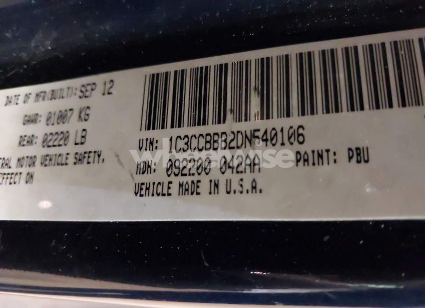 Photo 9 of 2013 Chrysler 200 TOURING (VIN 1C3CCBBB2DN540106)