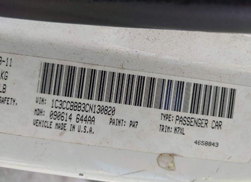 Photo 9 of 2012 Chrysler 200 TOURING (VIN 1C3CCBBB3CN130820)