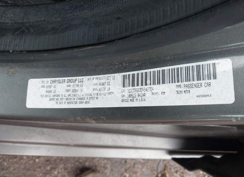 Photo 9 of 2013 Chrysler 200 TOURING (VIN 1C3CCBBB3DN542754)