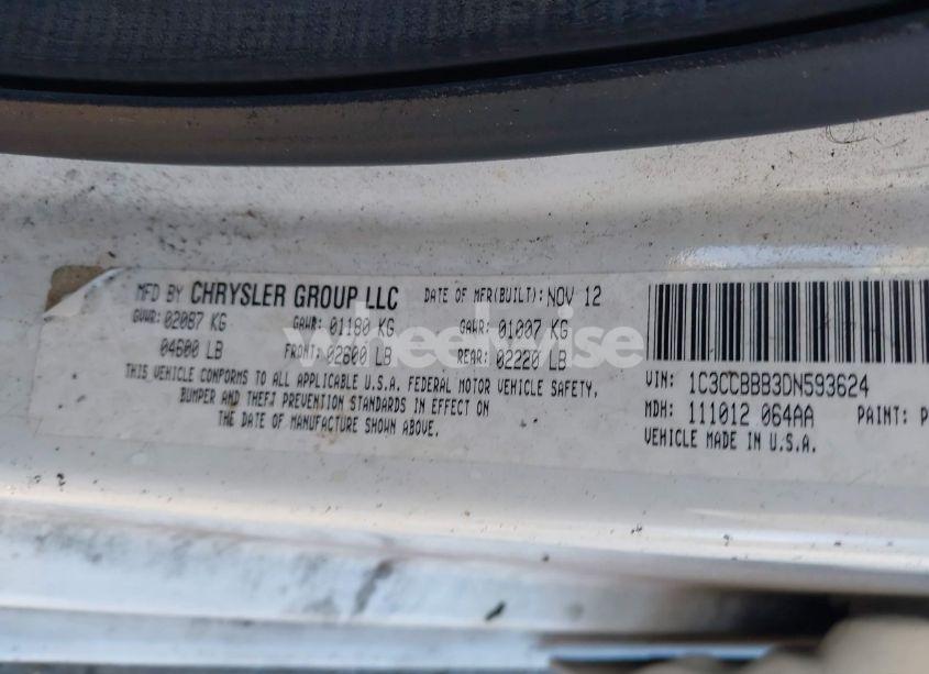 Photo 9 of 2013 Chrysler 200 TOURING (VIN 1C3CCBBB3DN593624)