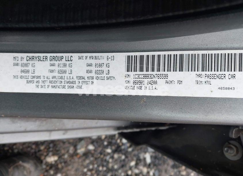 Photo 9 of 2013 Chrysler 200 TOURING (VIN 1C3CCBBB3DN765599)