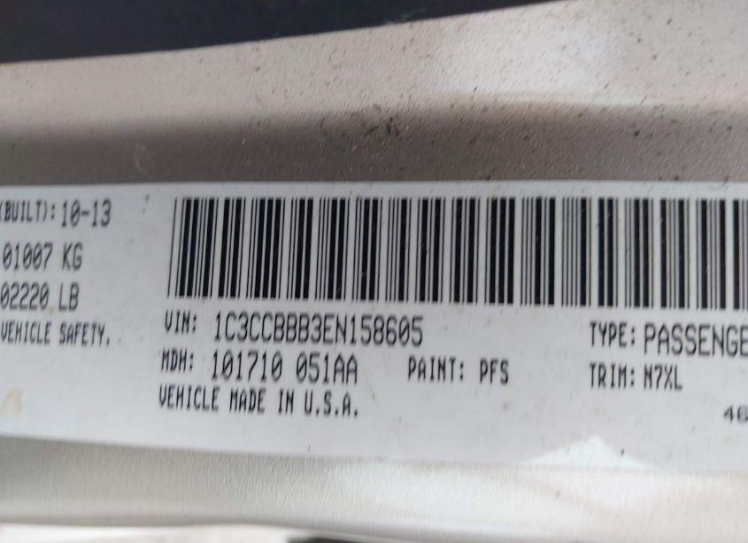 Photo 9 of 2014 Chrysler 200 TOURING (VIN 1C3CCBBB3EN158605)