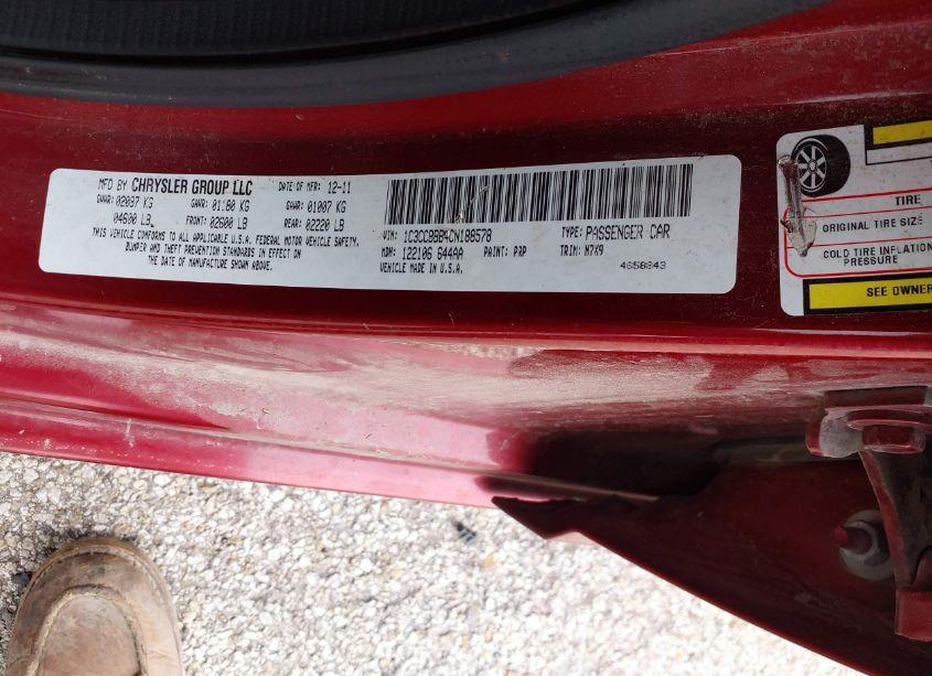 Photo 9 of 2012 Chrysler 200 TOURING (VIN 1C3CCBBB4CN188578)