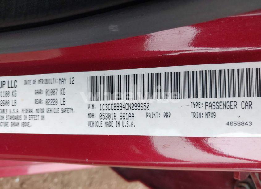 Photo 9 of 2012 Chrysler 200 TOURING (VIN 1C3CCBBB4CN299650)