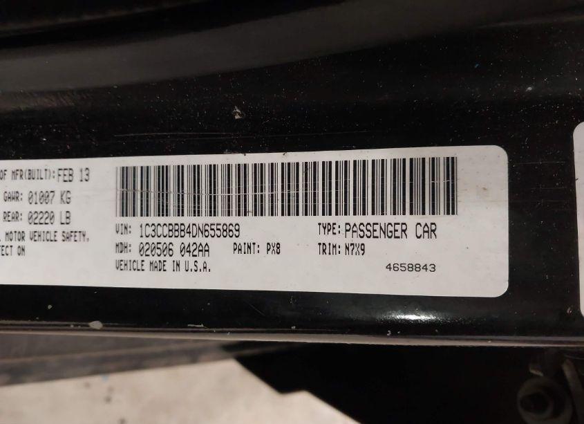 Photo 9 of 2013 Chrysler 200 TOURING (VIN 1C3CCBBB4DN655869)