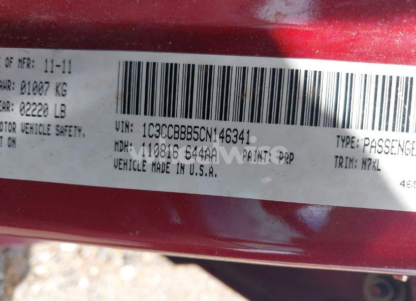 Photo 9 of 2012 Chrysler 200 TOURING (VIN 1C3CCBBB5CN146341)