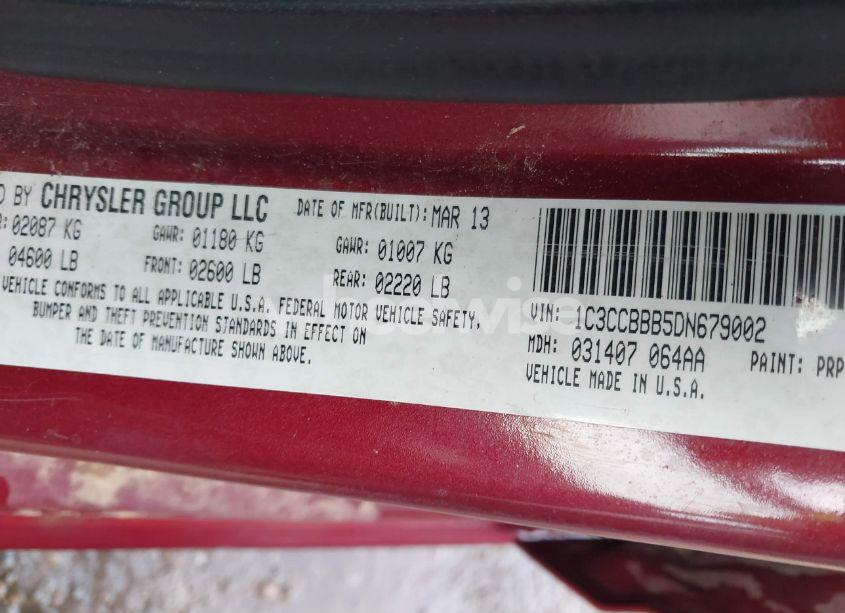 Photo 9 of 2013 Chrysler 200 TOURING (VIN 1C3CCBBB5DN679002)