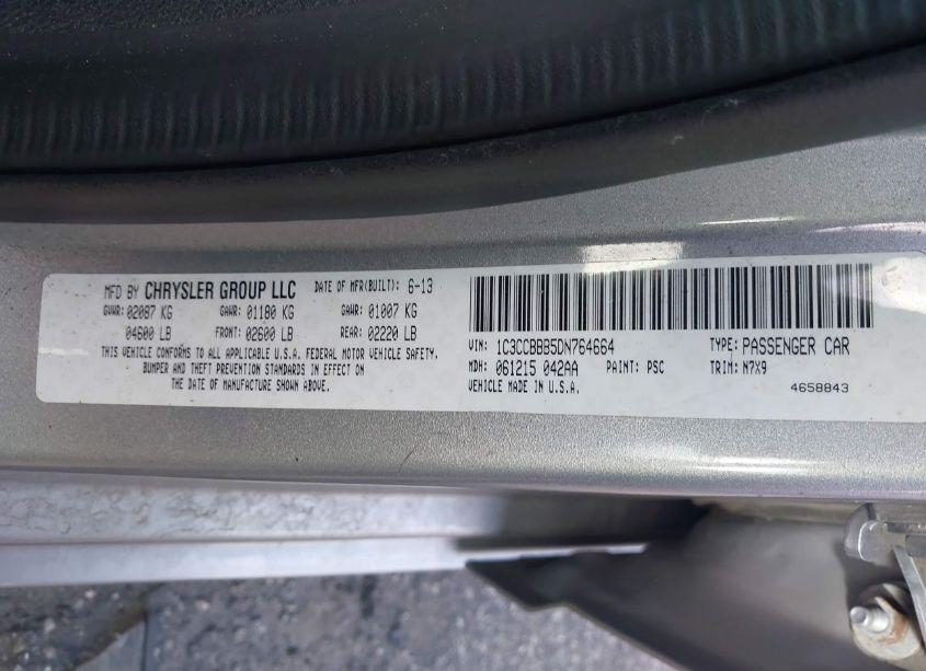 Photo 9 of 2013 Chrysler 200 TOURING (VIN 1C3CCBBB5DN764664)