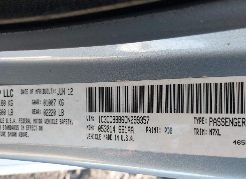 Photo 9 of 2012 Chrysler 200 TOURING (VIN 1C3CCBBB6CN299357)