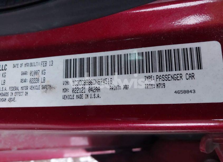 Photo 9 of 2013 Chrysler 200 TOURING (VIN 1C3CCBBB6DN674519)