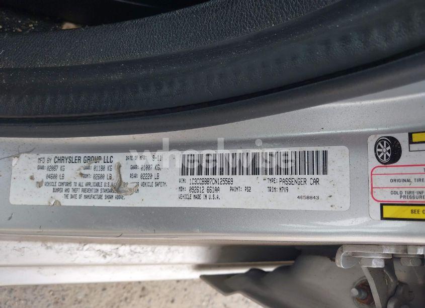 Photo 9 of 2012 Chrysler 200 TOURING (VIN 1C3CCBBB7CN125569)