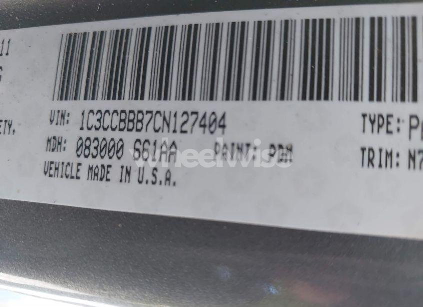 Photo 9 of 2012 Chrysler 200 TOURING (VIN 1C3CCBBB7CN127404)