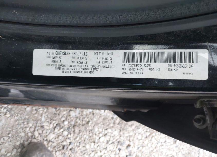 Photo 9 of 2012 Chrysler 200 TOURING (VIN 1C3CCBBB7CN137625)