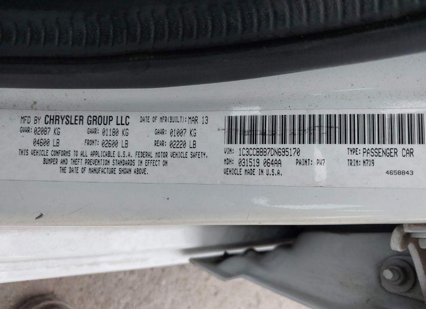 Photo 9 of 2013 Chrysler 200 TOURING (VIN 1C3CCBBB7DN695170)