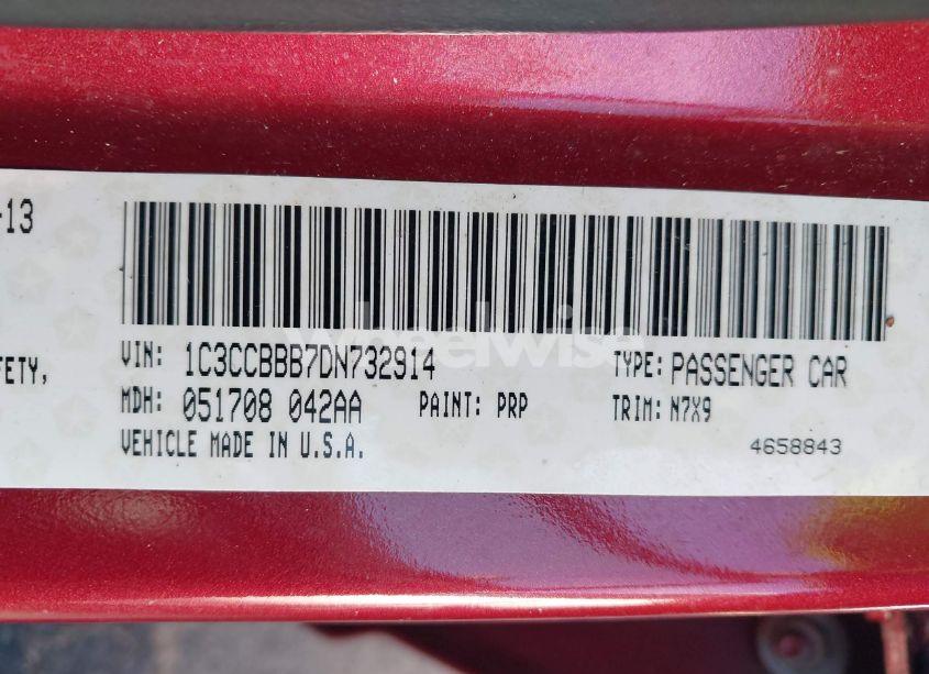 Photo 9 of 2013 Chrysler 200 TOURING (VIN 1C3CCBBB7DN732914)