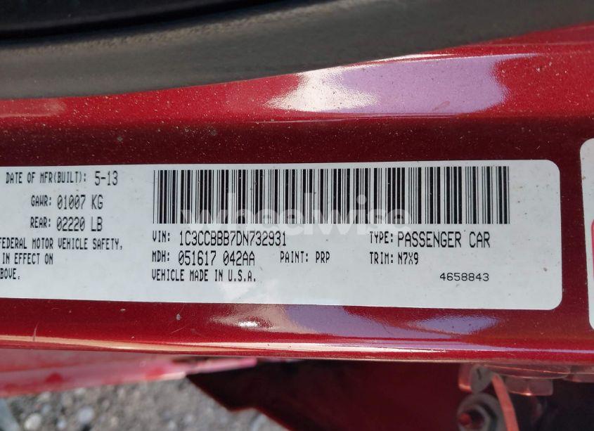 Photo 9 of 2013 Chrysler 200 TOURING (VIN 1C3CCBBB7DN732931)