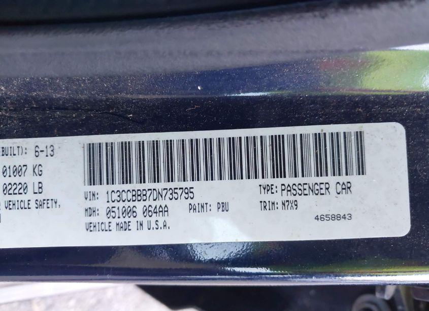 Photo 9 of 2013 Chrysler 200 TOURING (VIN 1C3CCBBB7DN735795)