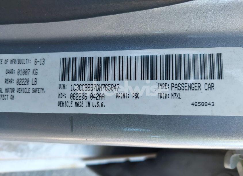 Photo 9 of 2013 Chrysler 200 TOURING (VIN 1C3CCBBB7DN765847)