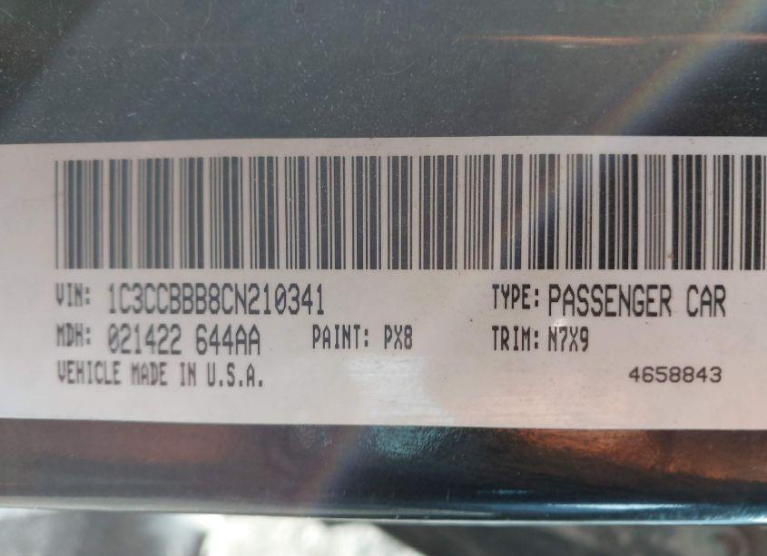 Photo 9 of 2012 Chrysler 200 TOURING (VIN 1C3CCBBB8CN210341)