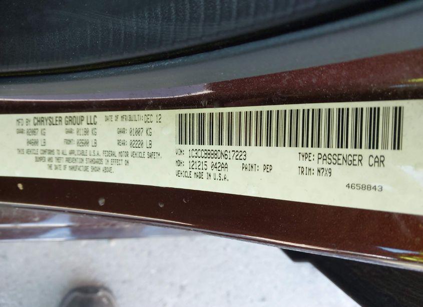 Photo 9 of 2013 Chrysler 200 TOURING (VIN 1C3CCBBB8DN617223)