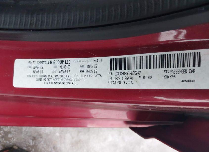 Photo 9 of 2013 Chrysler 200 TOURING (VIN 1C3CCBBB8DN695047)