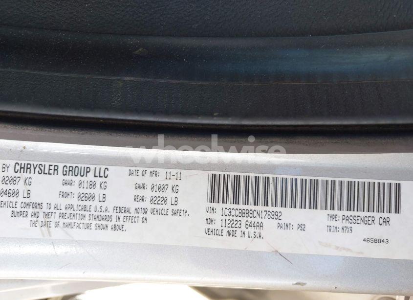 Photo 9 of 2012 Chrysler 200 TOURING (VIN 1C3CCBBB9CN176992)