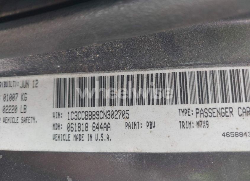 Photo 9 of 2012 Chrysler 200 TOURING (VIN 1C3CCBBB9CN302705)