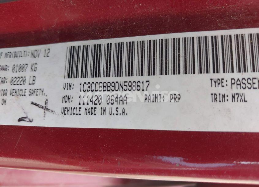 Photo 9 of 2013 Chrysler 200 TOURING (VIN 1C3CCBBB9DN598617)