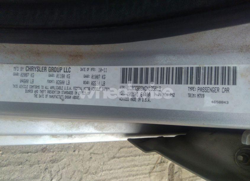 Photo 9 of 2012 Chrysler 200 TOURING (VIN 1C3CCBBBXCN135819)