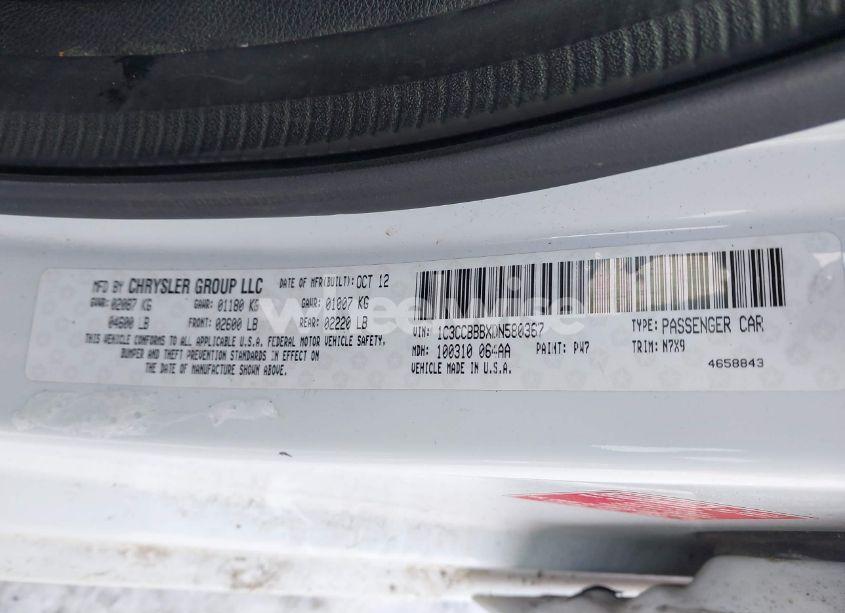 Photo 9 of 2013 Chrysler 200 TOURING (VIN 1C3CCBBBXDN580367)