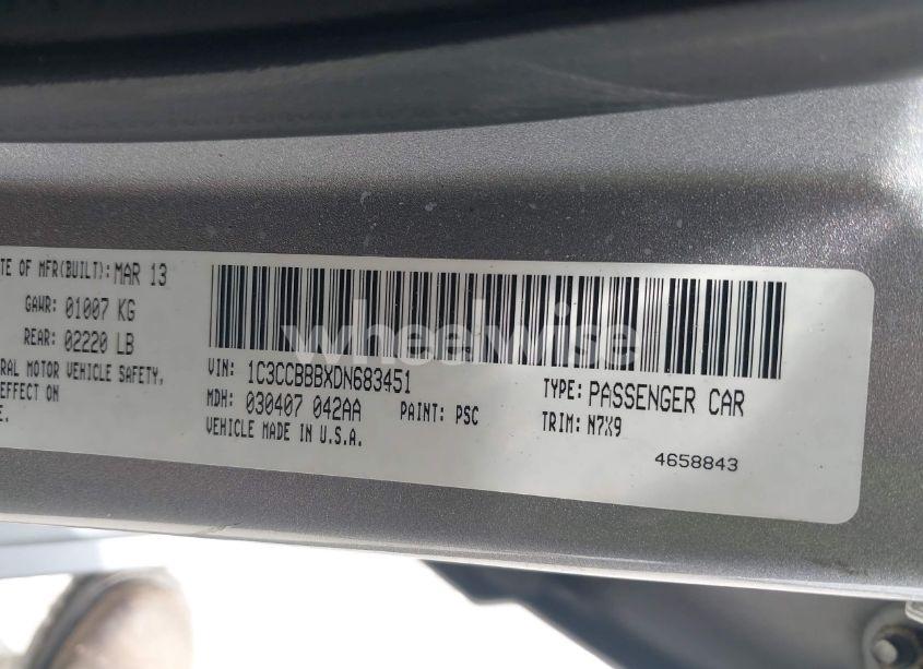 Photo 9 of 2013 Chrysler 200 TOURING (VIN 1C3CCBBBXDN683451)